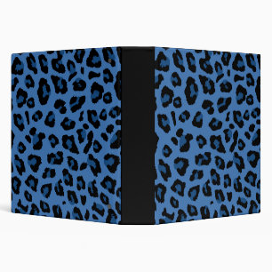 Blue Leopard Print 1.5" Binder