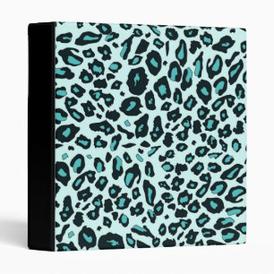 Blue leopard print binder