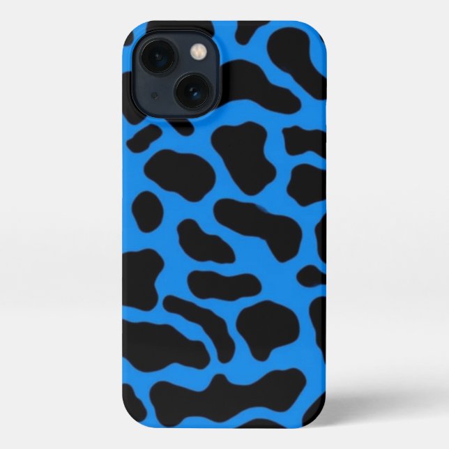 Blue Leopard Print – Bold Animal Skin Pattern iPhone Case (Back)
