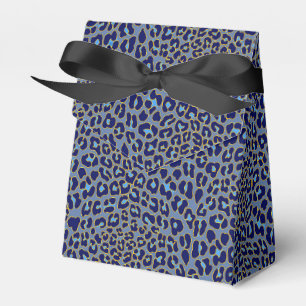 Blue leopard print  favor box
