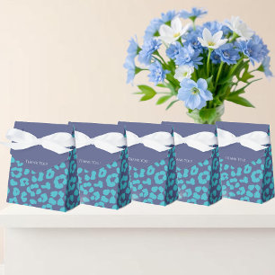 Blue Leopard Print Favor Box