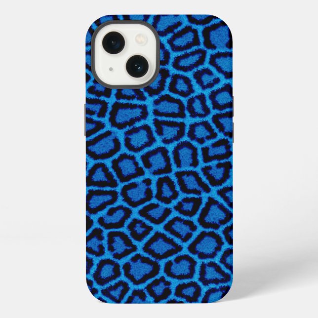 Blue Leopard Print iPhone Case (Back)