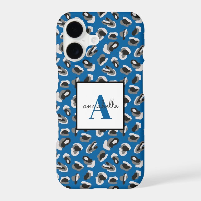 Blue Leopard Print Monogram (Back)