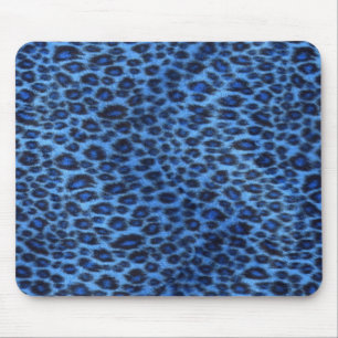 Blue Leopard Print Mousepad