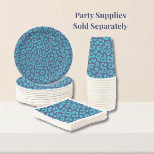 Blue Leopard Print Paper Cups