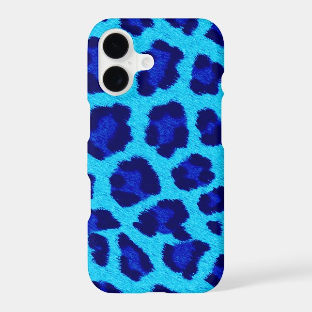 Blue Leopard Print Phone Case (Back)