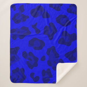 blue leopard print sherpa blanket