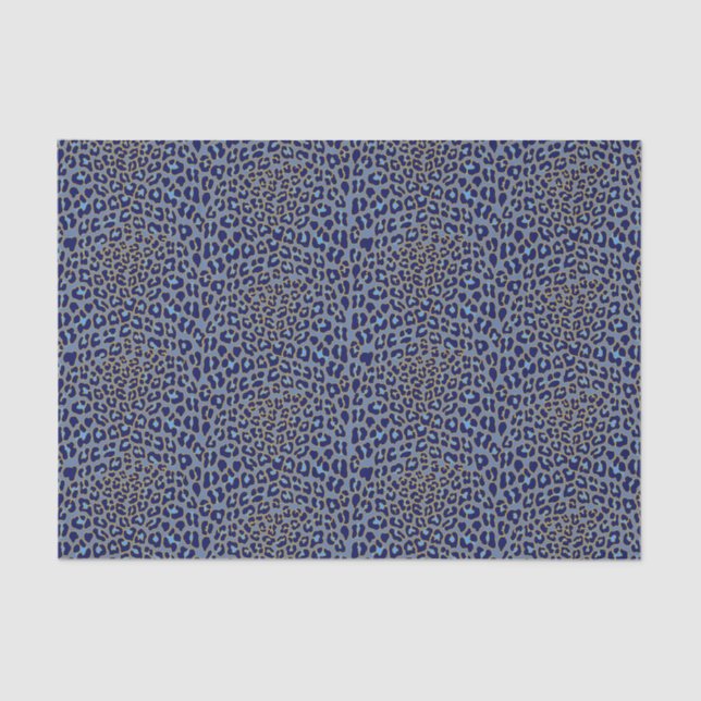 Blue leopard print  tissue paper (Front)