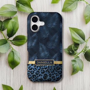 Blue Leopard Tropical Floral Personalized Gift