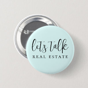 Blue Let's Talk Real Estate Promotional  2 Inch Round Button