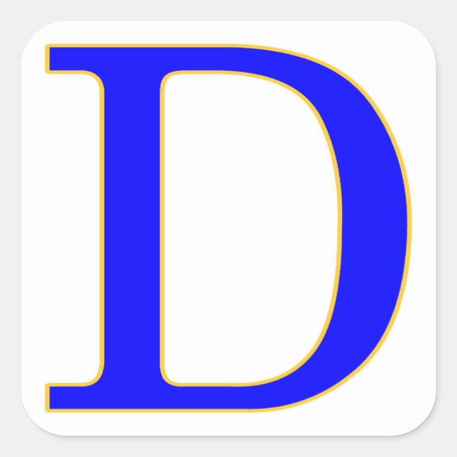 Blue Letter D Sticker (Front)