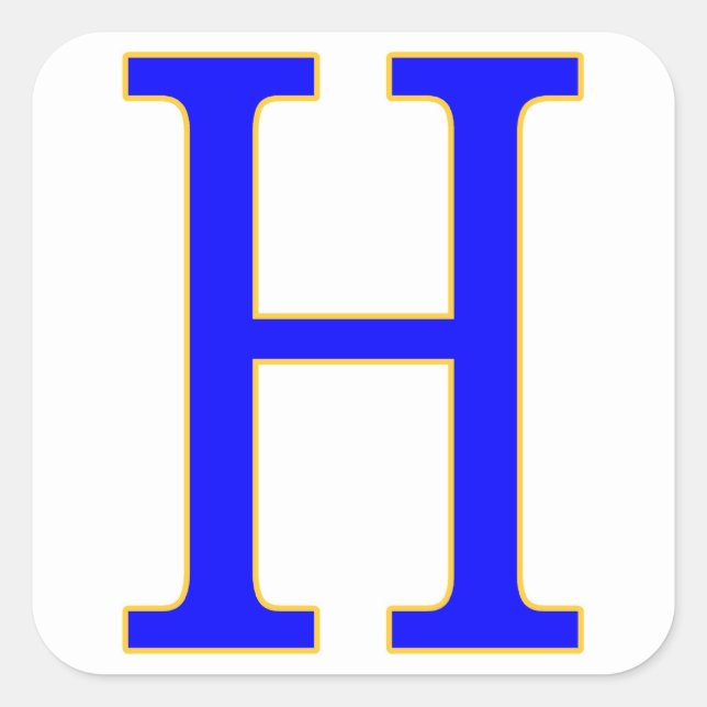 Blue Letter H Sticker (Front)