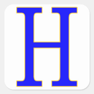 Blue Letter H Sticker