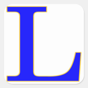 Blue Letter L Sticker