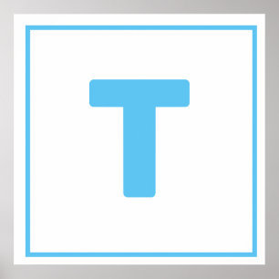 Blue letter T Poster
