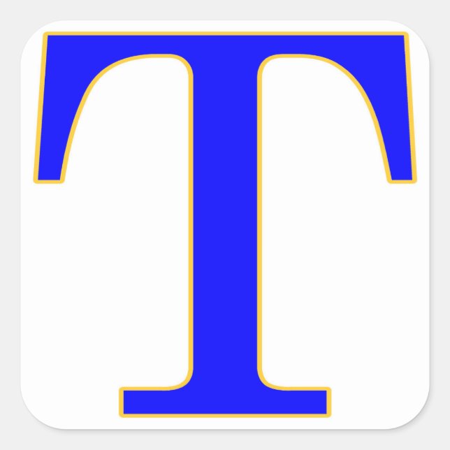 Blue Letter T Sticker (Front)