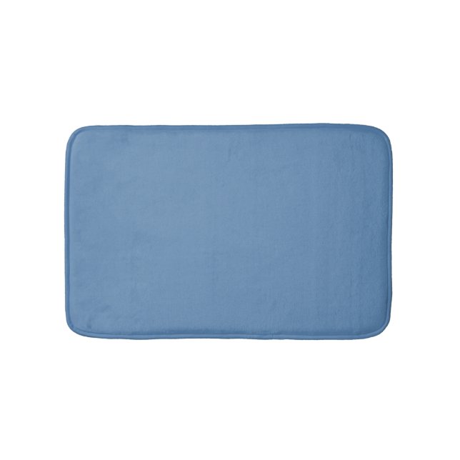 Blue Lichen Solid Colour Print, Light Blue Grey Bath Mat (Front)