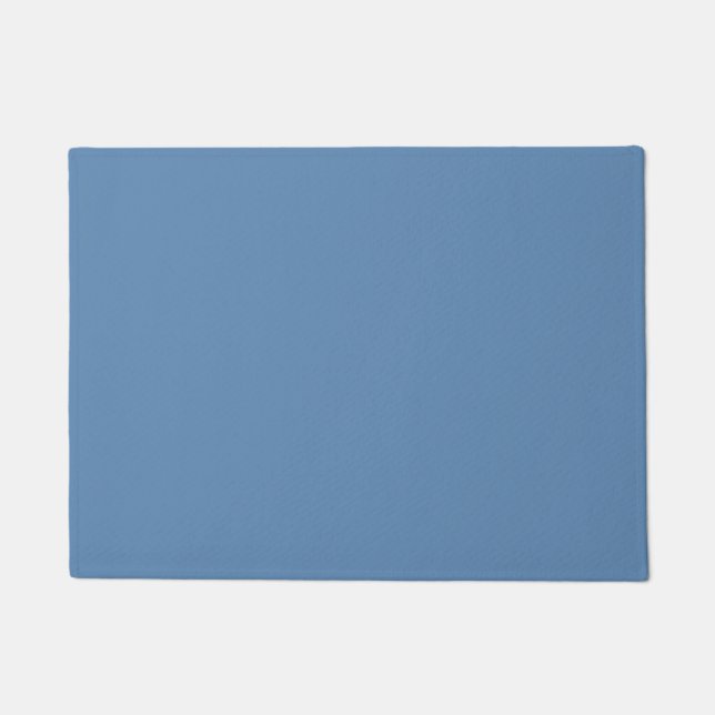 Blue Lichen Solid Colour Print, Light Blue Grey Doormat (Front)