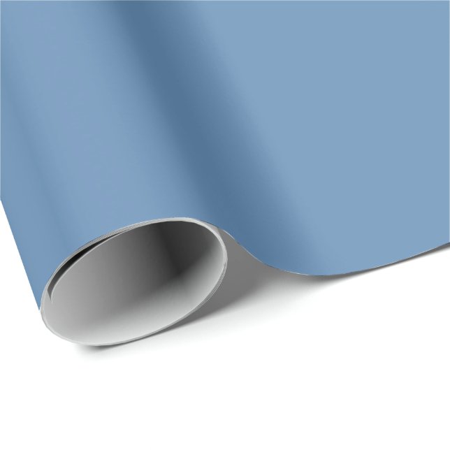 Blue Lichen Solid Colour Print, Light Blue Grey Wrapping Paper (Roll Corner)