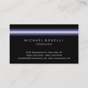 Blue Light Black Plain Consultant Business Card