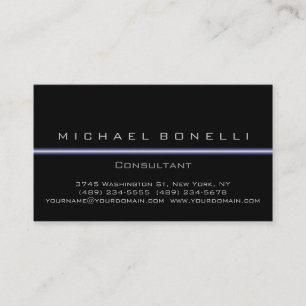 Blue Light Black Plain Unique Business Card