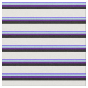 Blue, Light Blue, Indigo, Black & Mint Cream Fabric