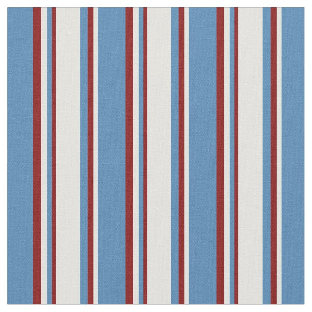 Blue, Light Cyan, and Maroon Coloured Pattern Fabric (Close Up)