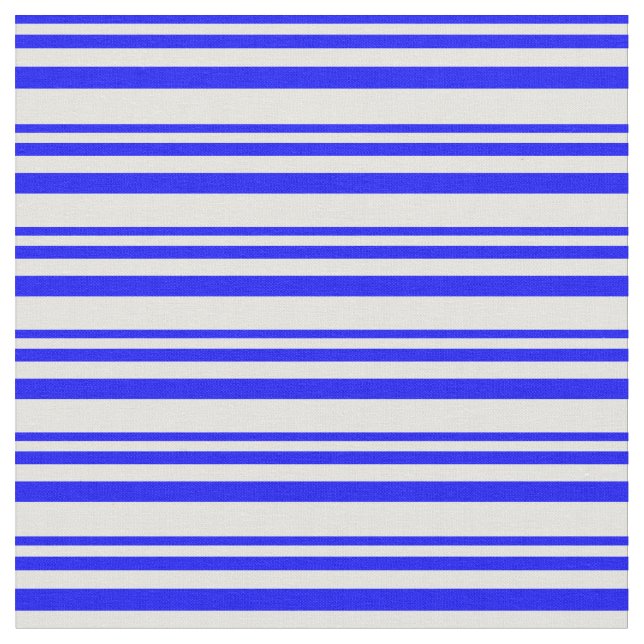 Blue & Light Cyan Lines/Stripes Pattern Fabric (Close Up)