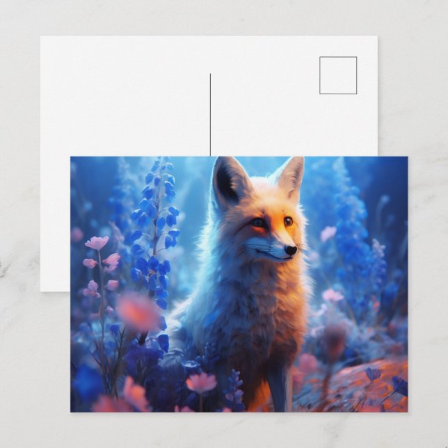 Blue Light Fox Postcard (Front/Back)