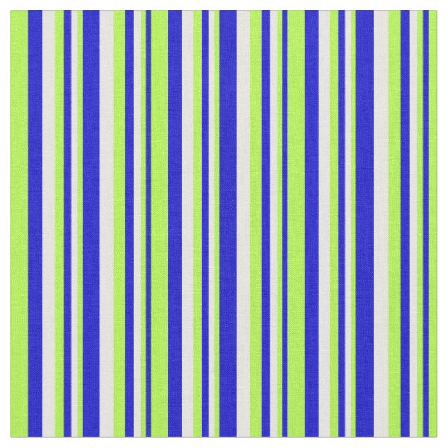Blue, Light Green, and White Coloured Lines Fabric (Close Up)