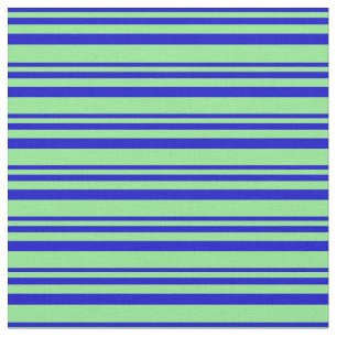 Blue & Light Green Stripes Pattern Fabric