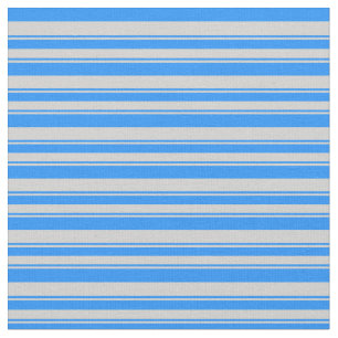 Blue & Light Grey Coloured Pattern of Stripes Fabric