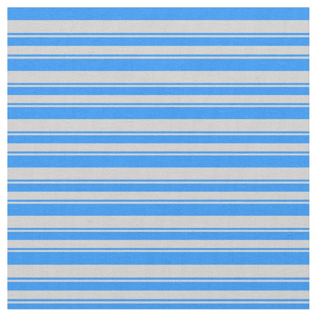 Blue & Light Grey Coloured Pattern of Stripes Fabric (Close Up)