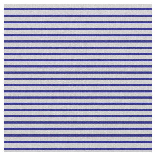 Blue & Light Grey Lined/Striped Pattern Fabric (Close Up)