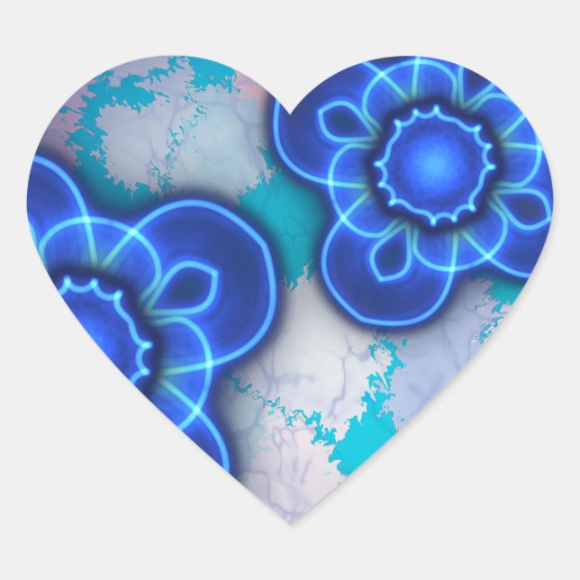 Blue light heart sticker (Front)