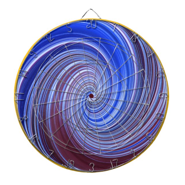 Blue Light Paint Swirl Dartboard (Front)