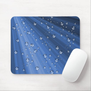Blue Light Rays and Bubbles Mouse Pad