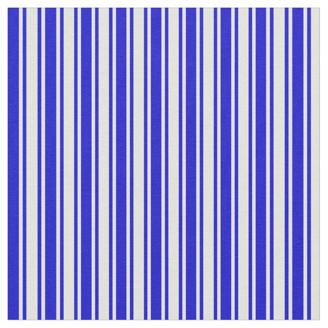 Blue & Light Yellow Coloured Stripes/Lines Pattern Fabric (Close Up)