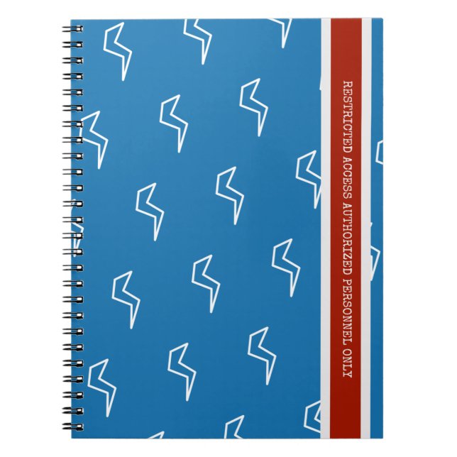 Blue Lightning Bolt Professional Construction  Notebook (Front)