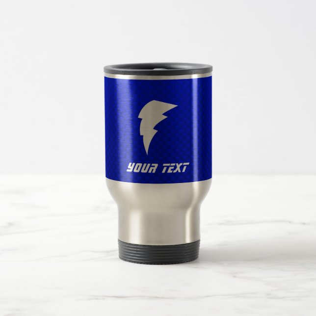 Blue Lightning Bolt Travel Mug (Center)
