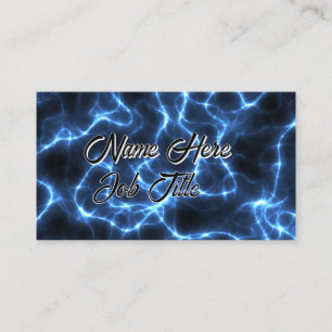 Blue Lightning Customizable Business Card