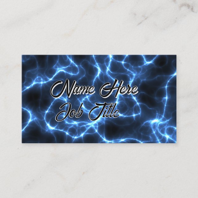 Blue Lightning Customizable  Business Card (Front)