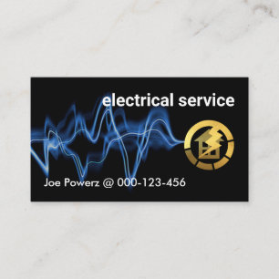 Blue Lightning Powers Gold Home Business Card