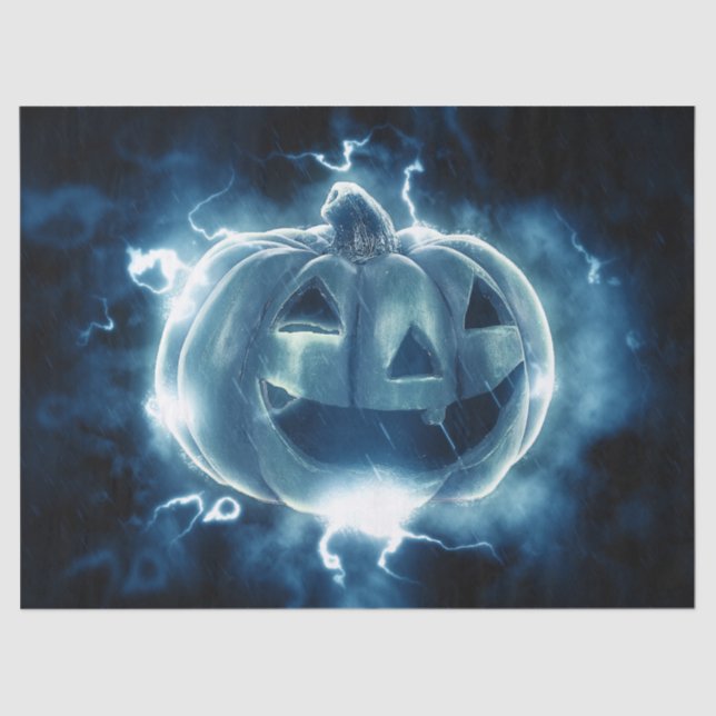 blue lightning pumpkin tissue paper (Front)