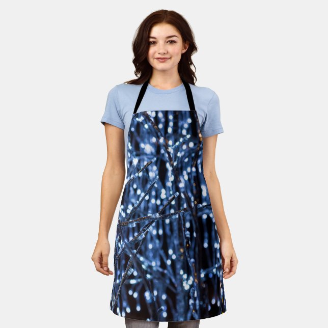 Blue Lights Abstract Apron (Worn)