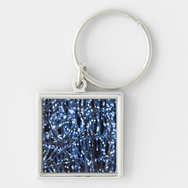 Blue Lights Abstract Keychain (Front)