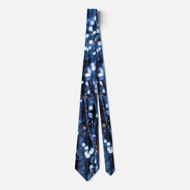 Blue Lights Abstract Neck Tie (Front)