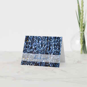 Blue Lights Abstract Thank You Card