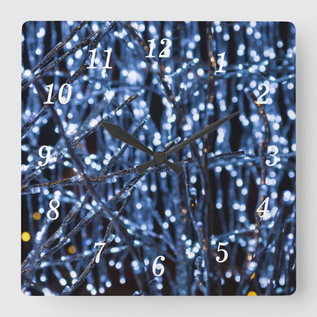 Blue Lights Abstract Wall Clock (Front)