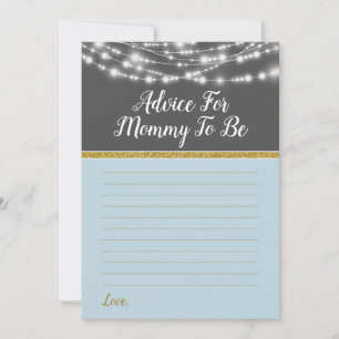 Blue Lights Advice For Mommy Shower Game Gold Grey Card